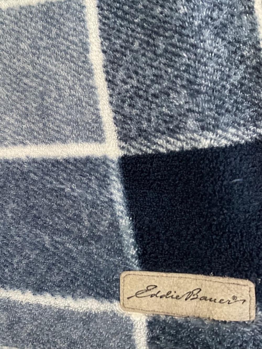 Eddie Bauer king size plaid fleece blanket